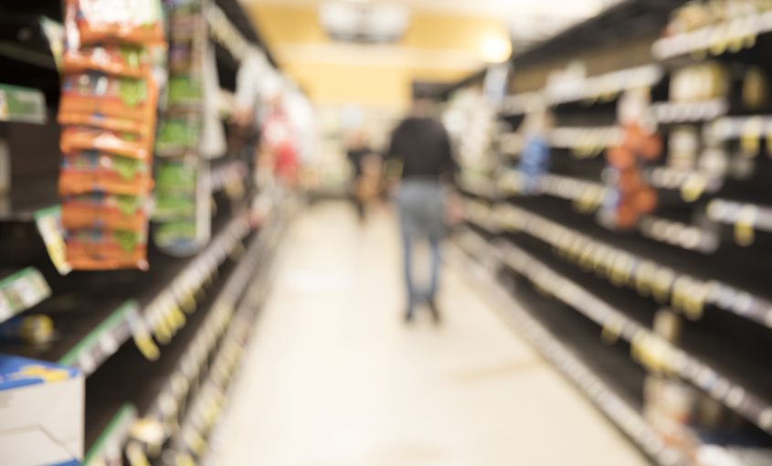 Blurred image of supermarket store